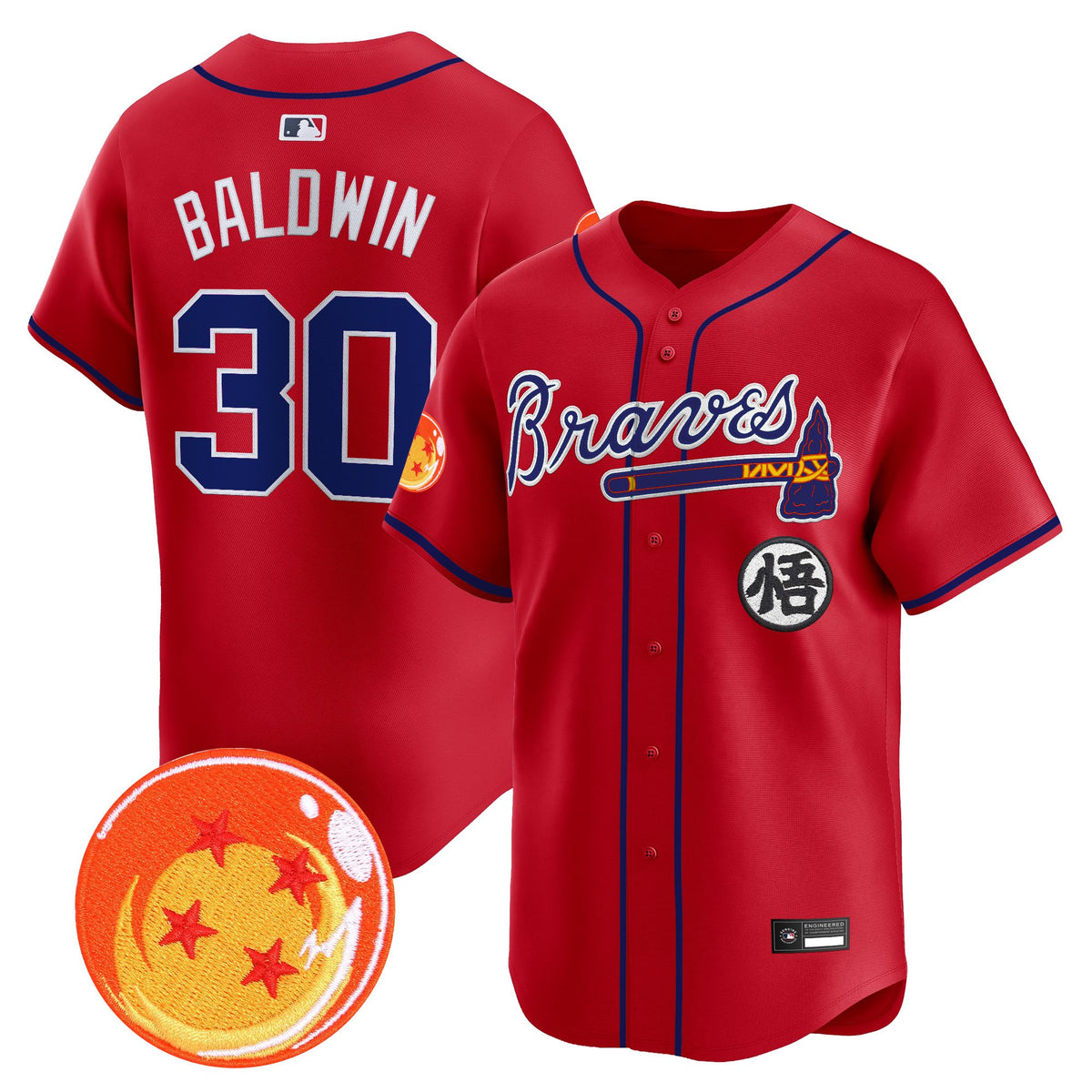 Men's Atlanta Braves x Dragon Ball Vapor Premier Limited Jersey - All Stitched