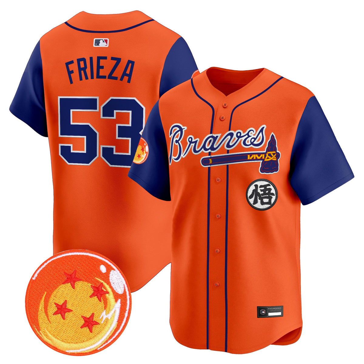 Men's Atlanta Braves x Dragon Ball Vapor Premier Limited Jersey - All Stitched
