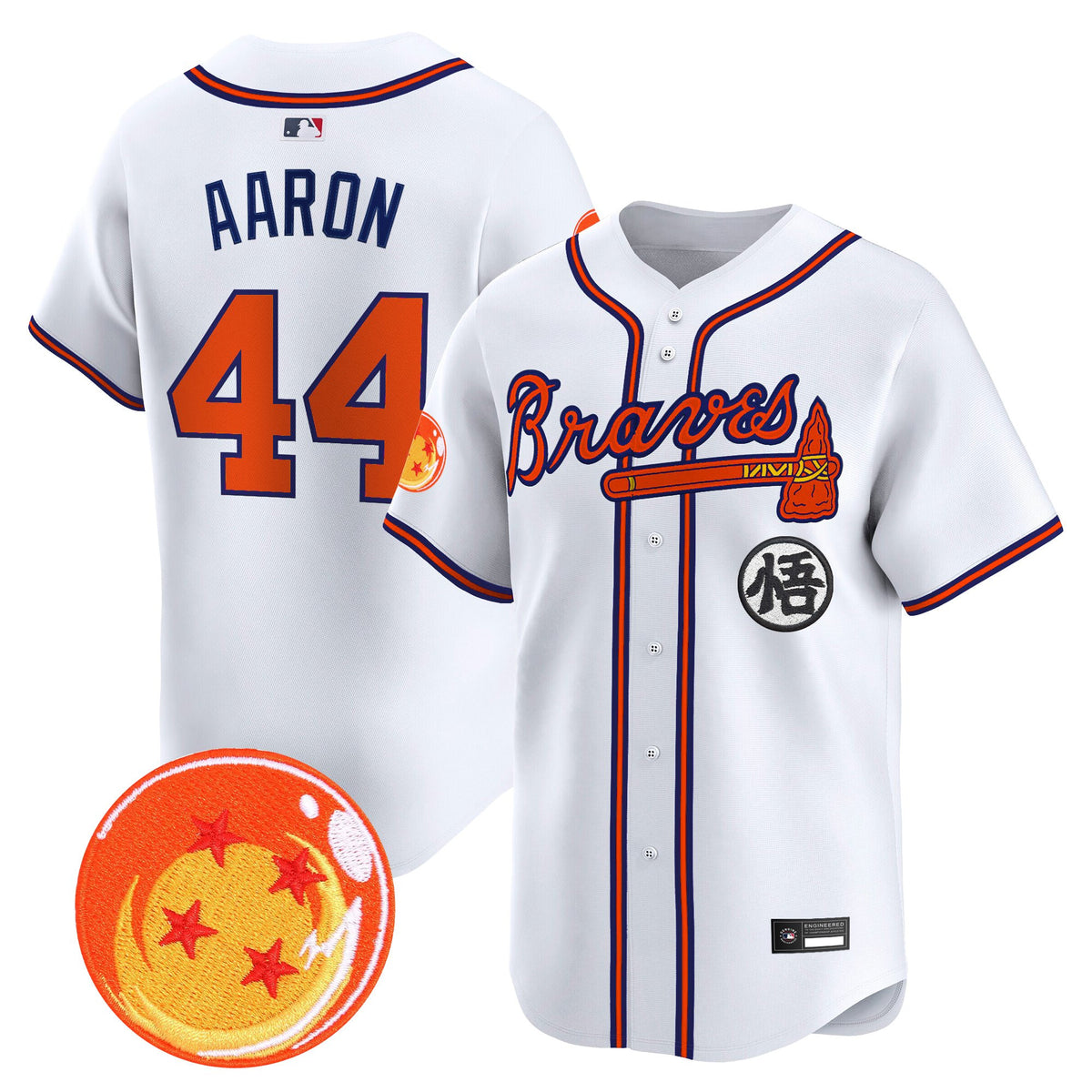 Men's Atlanta Braves x Dragon Ball Vapor Premier Limited Jersey - All Stitched