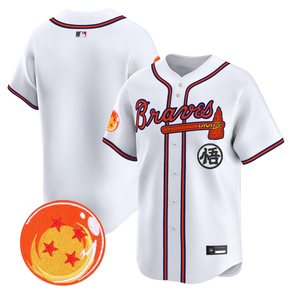Men's Atlanta Braves x Dragon Ball Vapor Premier Limited Jersey - All Stitched
