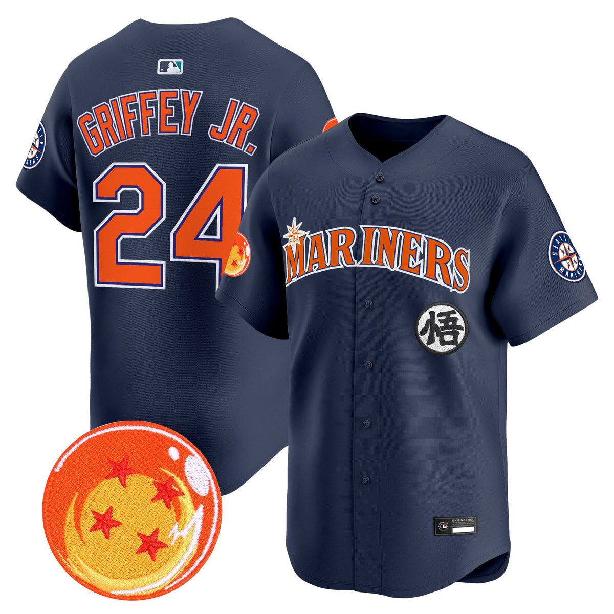 Men's Seattle Mariners x Dragon Ball Vapor Premier Limited Jersey - All Stitched