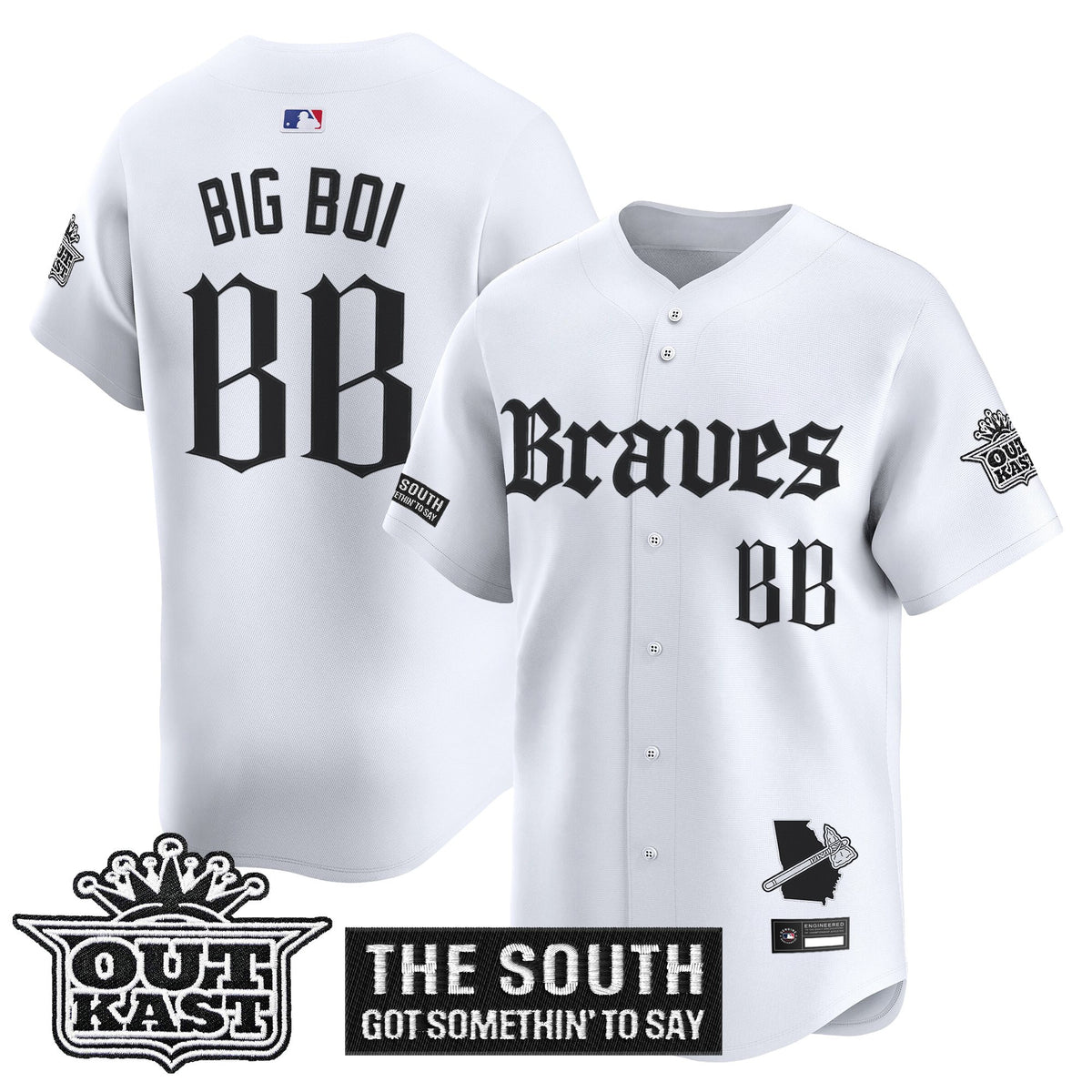 Men's Atlanta Braves 'Gothic South x Outkast Edition' Vapor Premier Limited Jersey V2- All Stitched