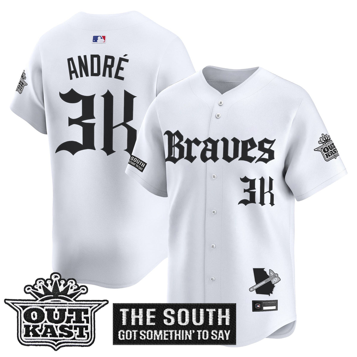 Men's Atlanta Braves 'Gothic South x Outkast Edition' Vapor Premier Limited Jersey V2- All Stitched
