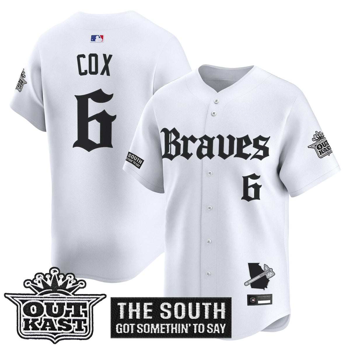 Men's Atlanta Braves 'Gothic South x Outkast Edition' Vapor Premier Limited Jersey V2- All Stitched