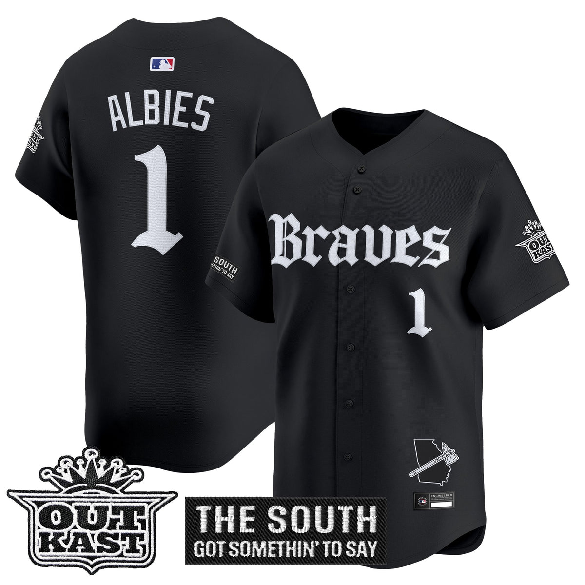 Men's Atlanta Braves 'Gothic South x Outkast Edition' Vapor Premier Limited Jersey V2- All Stitched