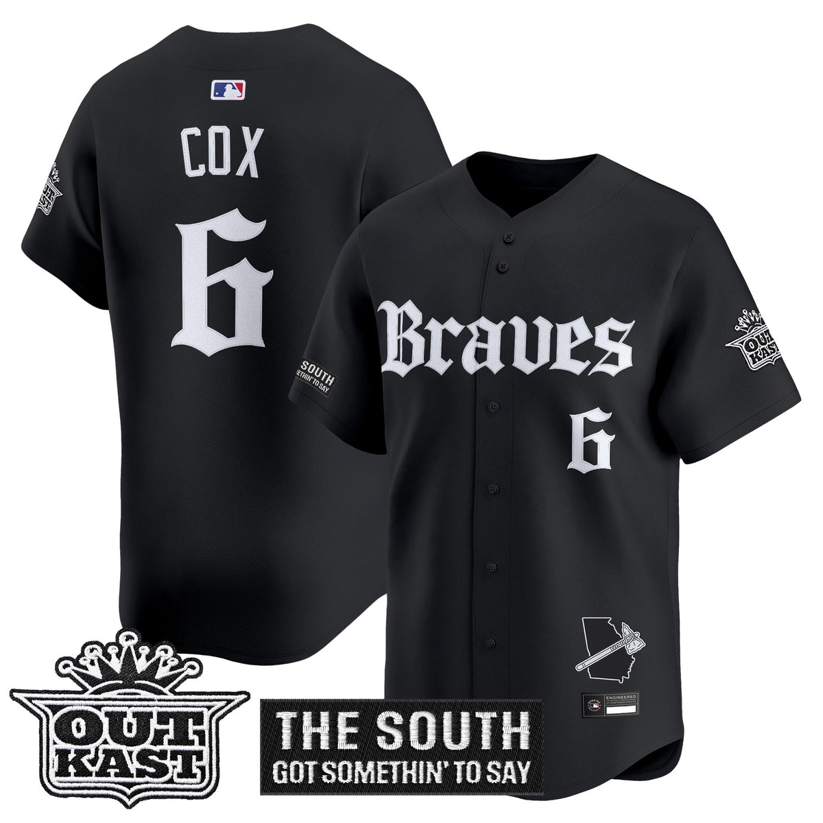 Men's Atlanta Braves 'Gothic South x Outkast Edition' Vapor Premier Limited Jersey V2- All Stitched