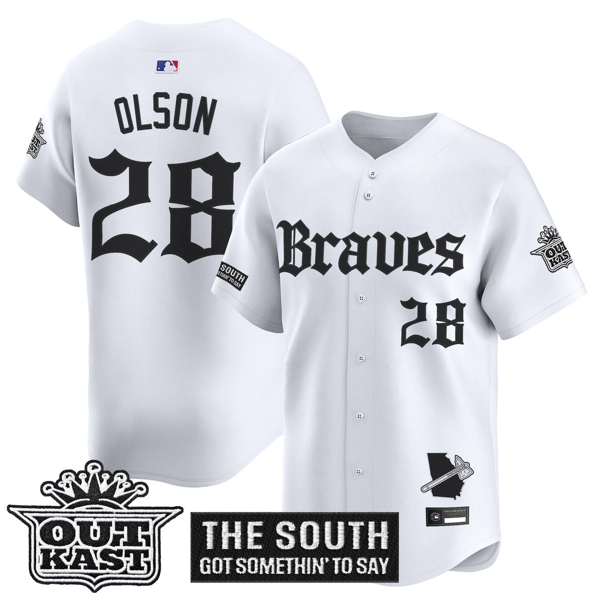 Men's Atlanta Braves 'Gothic South x Outkast Edition' Vapor Premier Limited Jersey V2- All Stitched