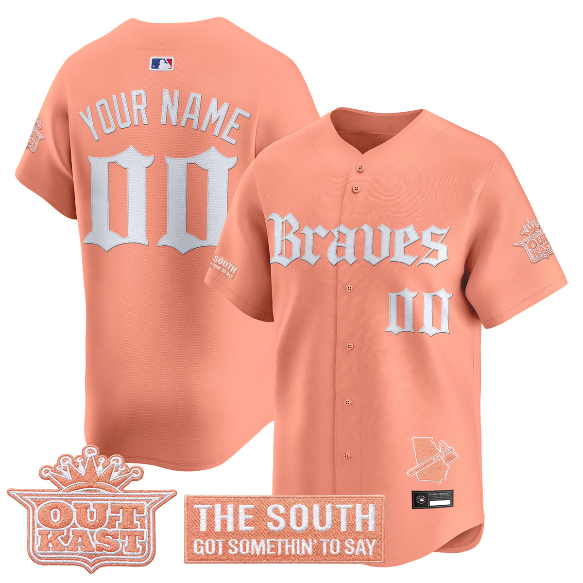 Atlanta Braves 'Gothic South x Outkast Edition' Vapor Premier Limited Custom Jersey V2- All Stitched