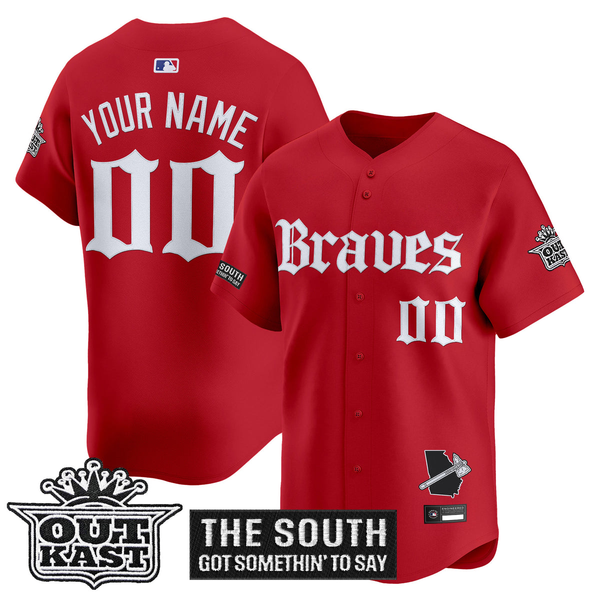 Atlanta Braves 'Gothic South x Outkast Edition' Vapor Premier Limited Custom Jersey V2- All Stitched