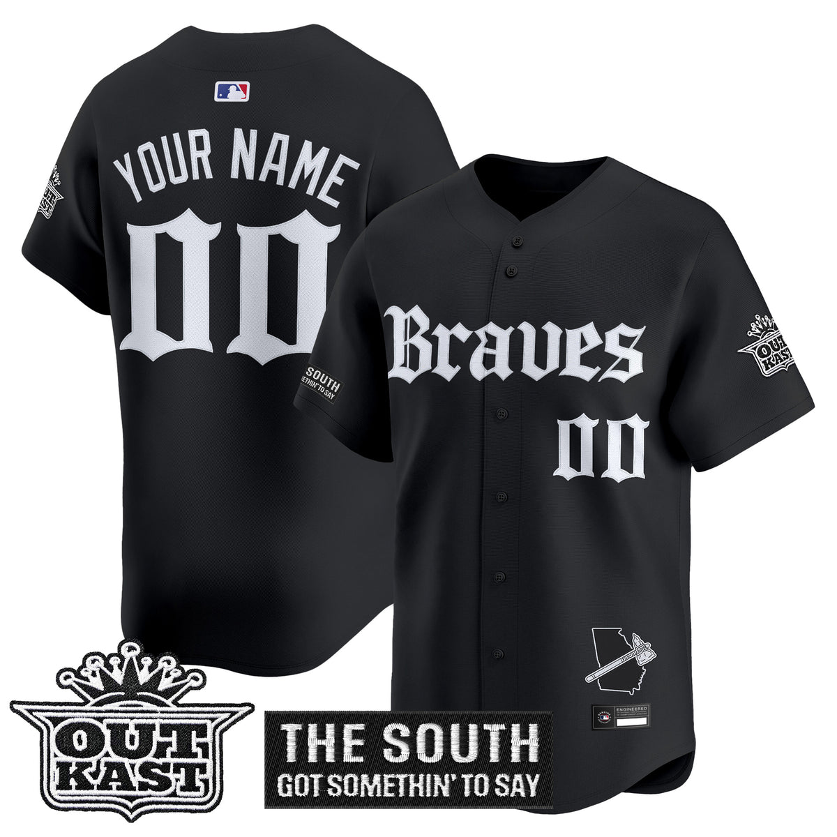 Atlanta Braves 'Gothic South x Outkast Edition' Vapor Premier Limited Custom Jersey V2- All Stitched