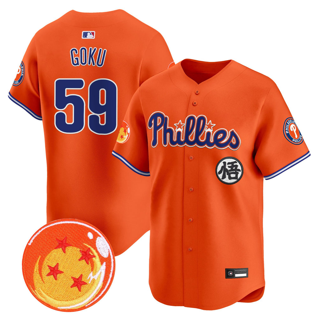 Men's Philadelphia Phillies x Dragon Ball Vapor Premier Limited Jersey - All Stitched