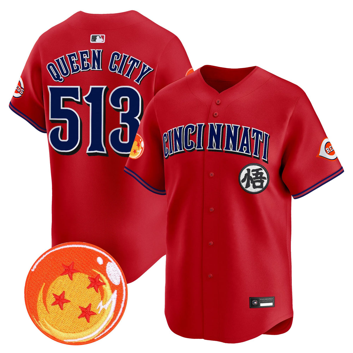 Men's Cincinnati Reds x Dragon Ball Vapor Premier Limited Jersey - All Stitched