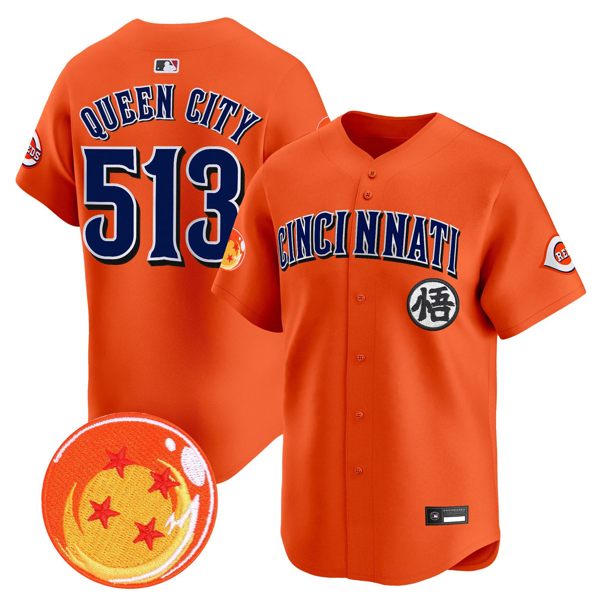 Men's Cincinnati Reds x Dragon Ball Vapor Premier Limited Jersey - All Stitched
