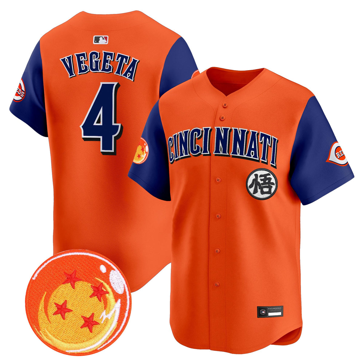 Men's Cincinnati Reds x Dragon Ball Vapor Premier Limited Jersey - All Stitched