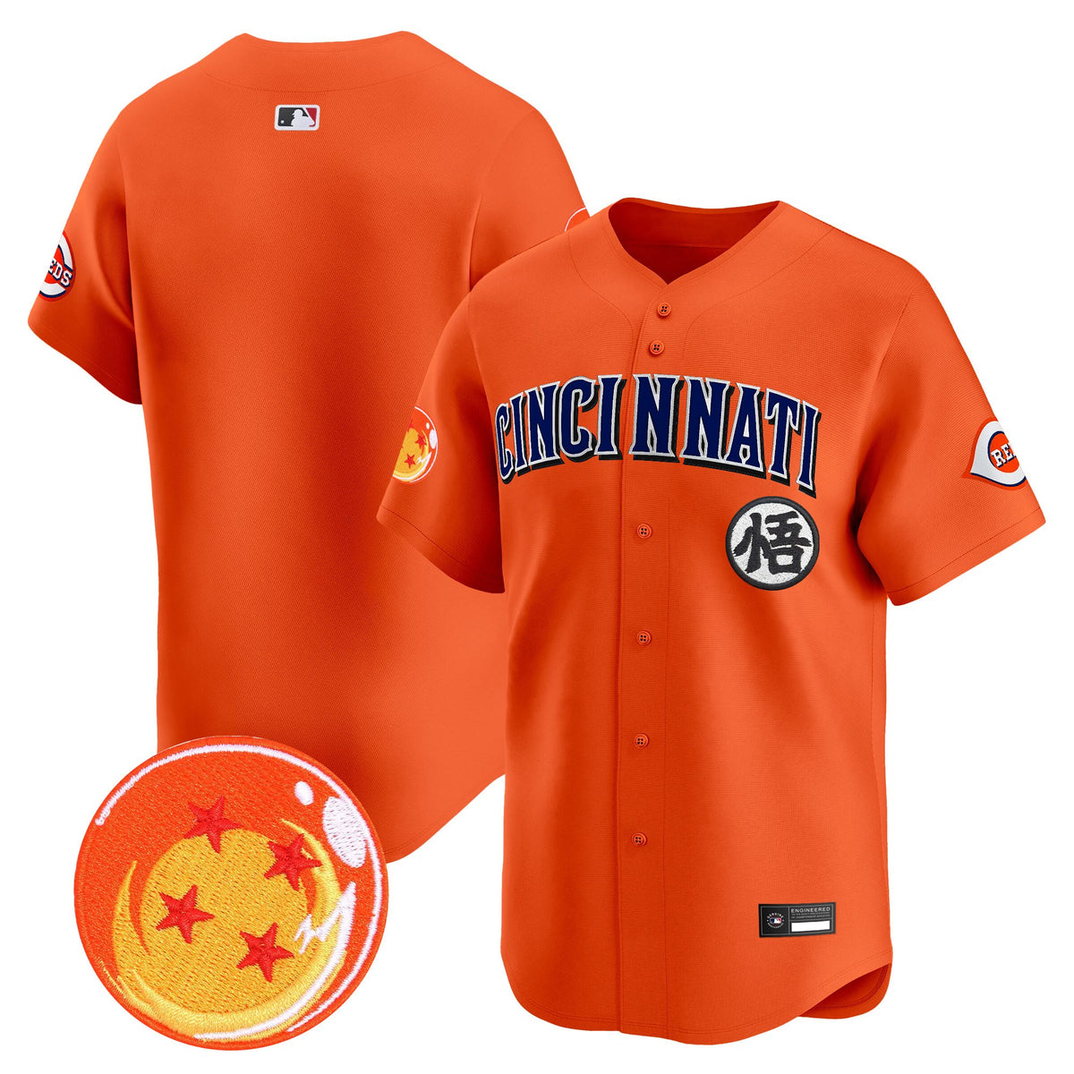 Men's Cincinnati Reds x Dragon Ball Vapor Premier Limited Jersey - All Stitched
