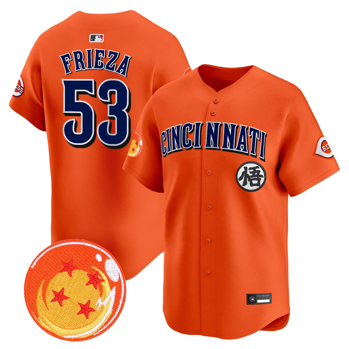 Men's Cincinnati Reds x Dragon Ball Vapor Premier Limited Jersey - All Stitched