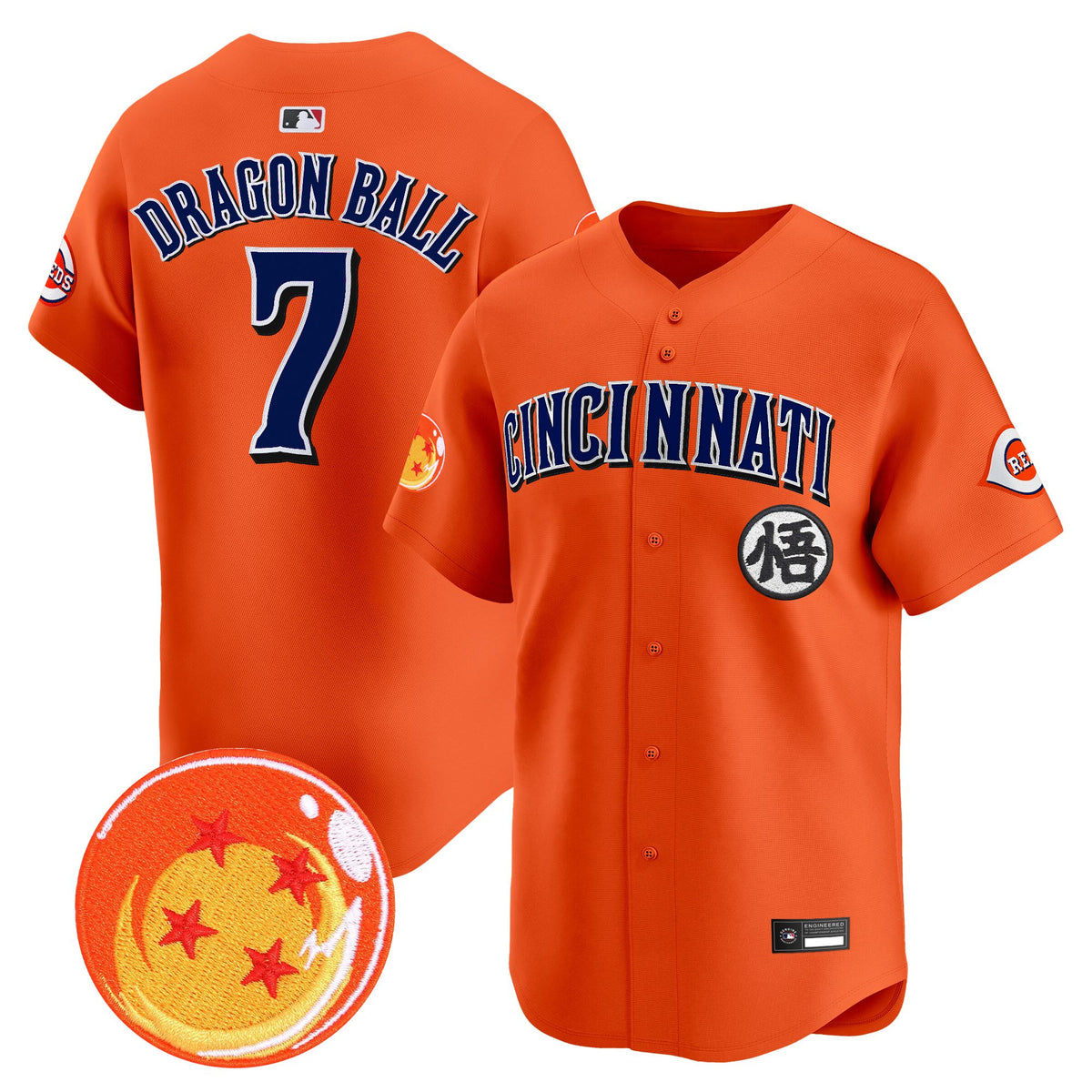 Men's Cincinnati Reds x Dragon Ball Vapor Premier Limited Jersey - All Stitched
