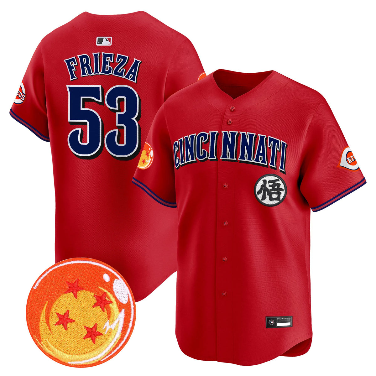 Men's Cincinnati Reds x Dragon Ball Vapor Premier Limited Jersey - All Stitched