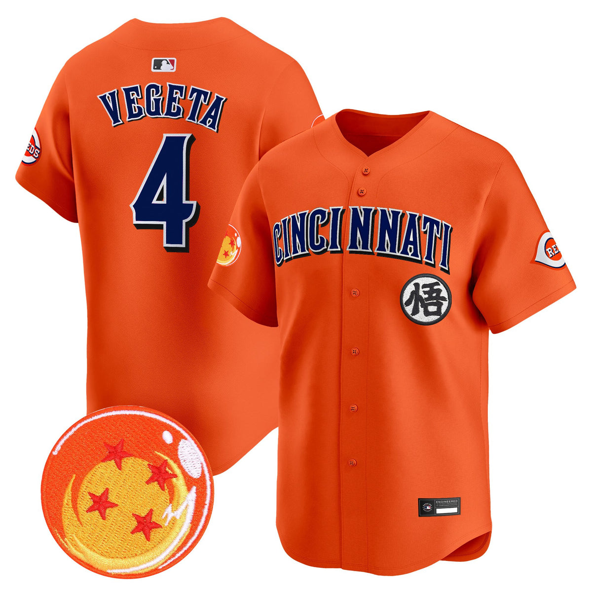 Men's Cincinnati Reds x Dragon Ball Vapor Premier Limited Jersey - All Stitched