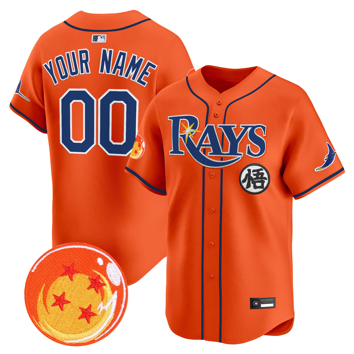 Tampa Bay Rays x Dragon Ball Vapor Premier Limited Custom Jersey - All Stitched