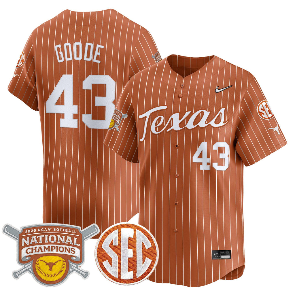 Men's size - Texas Longhorns 2026 Softball National Champions Vapor Premier Limited Jersey - All Stitched