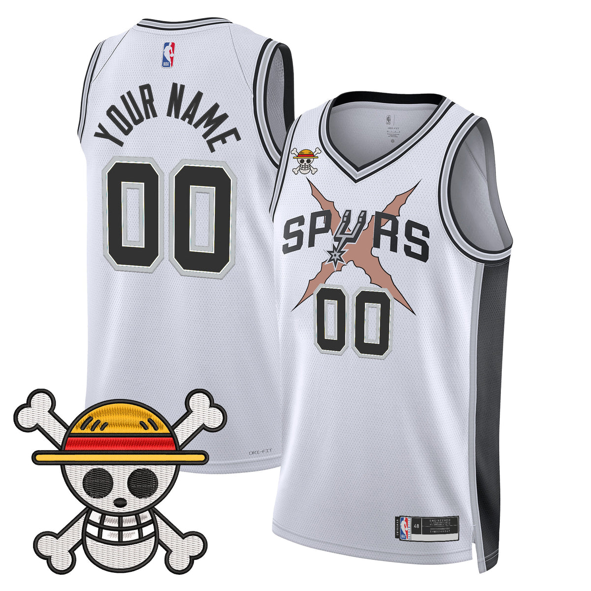 San Antonio Spurs x One Piece Custom Jersey Collection - Stitched