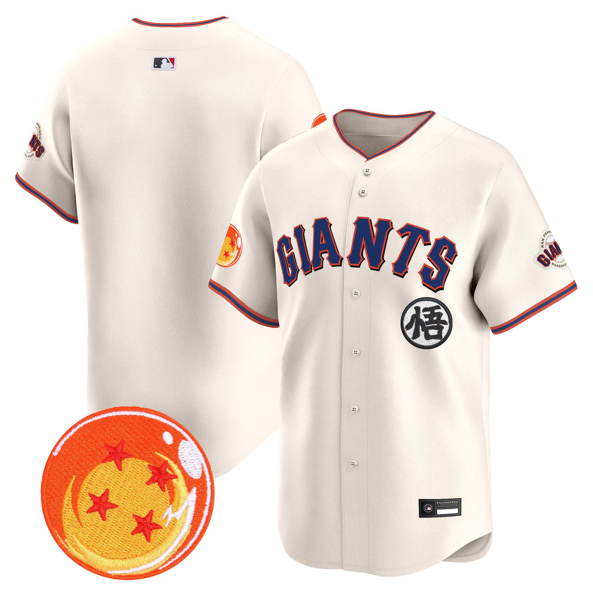 Men's San Francisco Giants x Dragon Ball Vapor Premier Limited Jersey - All Stitched