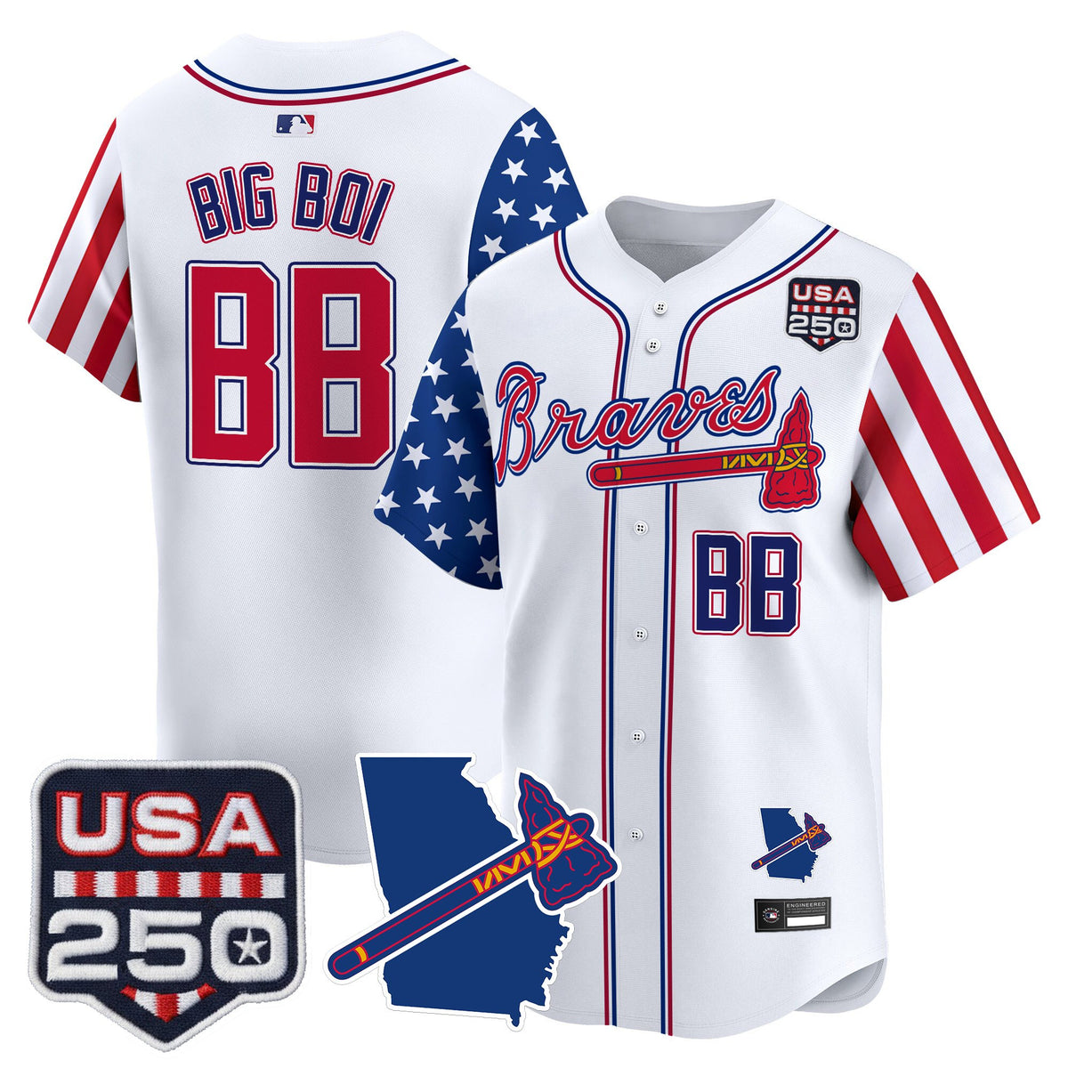 Men's Atlanta Braves "America 250 Edition" Vapor Premier Limited Jersey - All Stitched