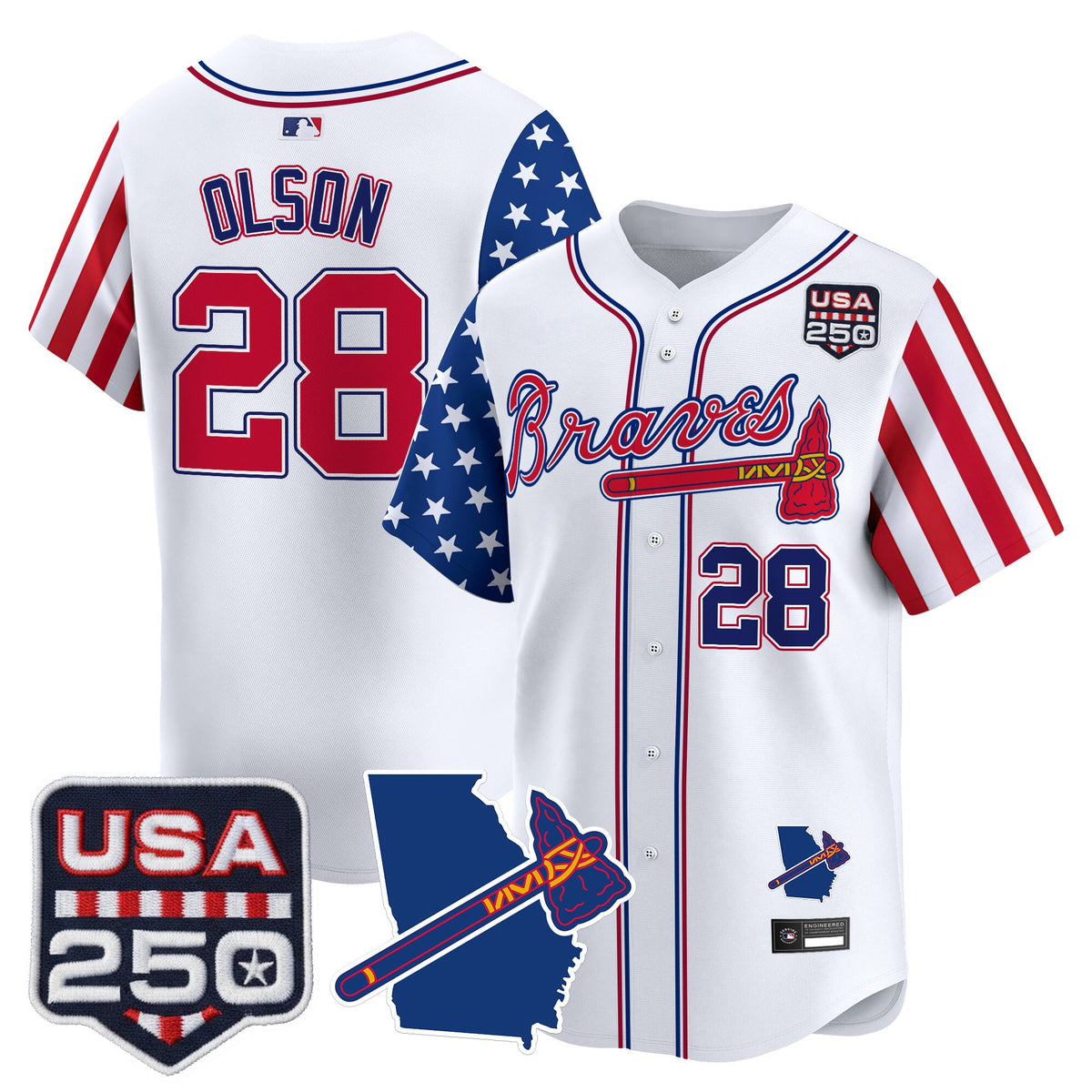 Men's Atlanta Braves "America 250 Edition" Vapor Premier Limited Jersey - All Stitched