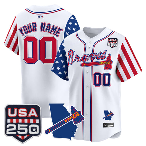Atlanta Braves "America 250 Edition" Vapor Premier Limited Custom Jersey - All Stitched