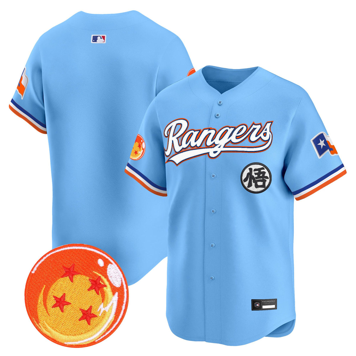 Men's Texas Rangers x Dragon Ball Vapor Premier Limited Jersey - All Stitched