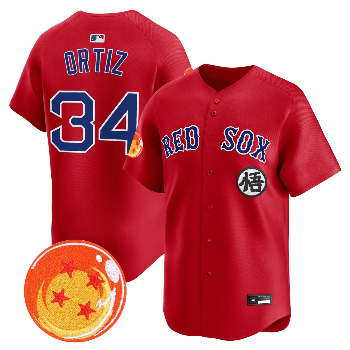 Men's Boston Red Sox x Dragon Ball Vapor Premier Limited Jersey - All Stitched