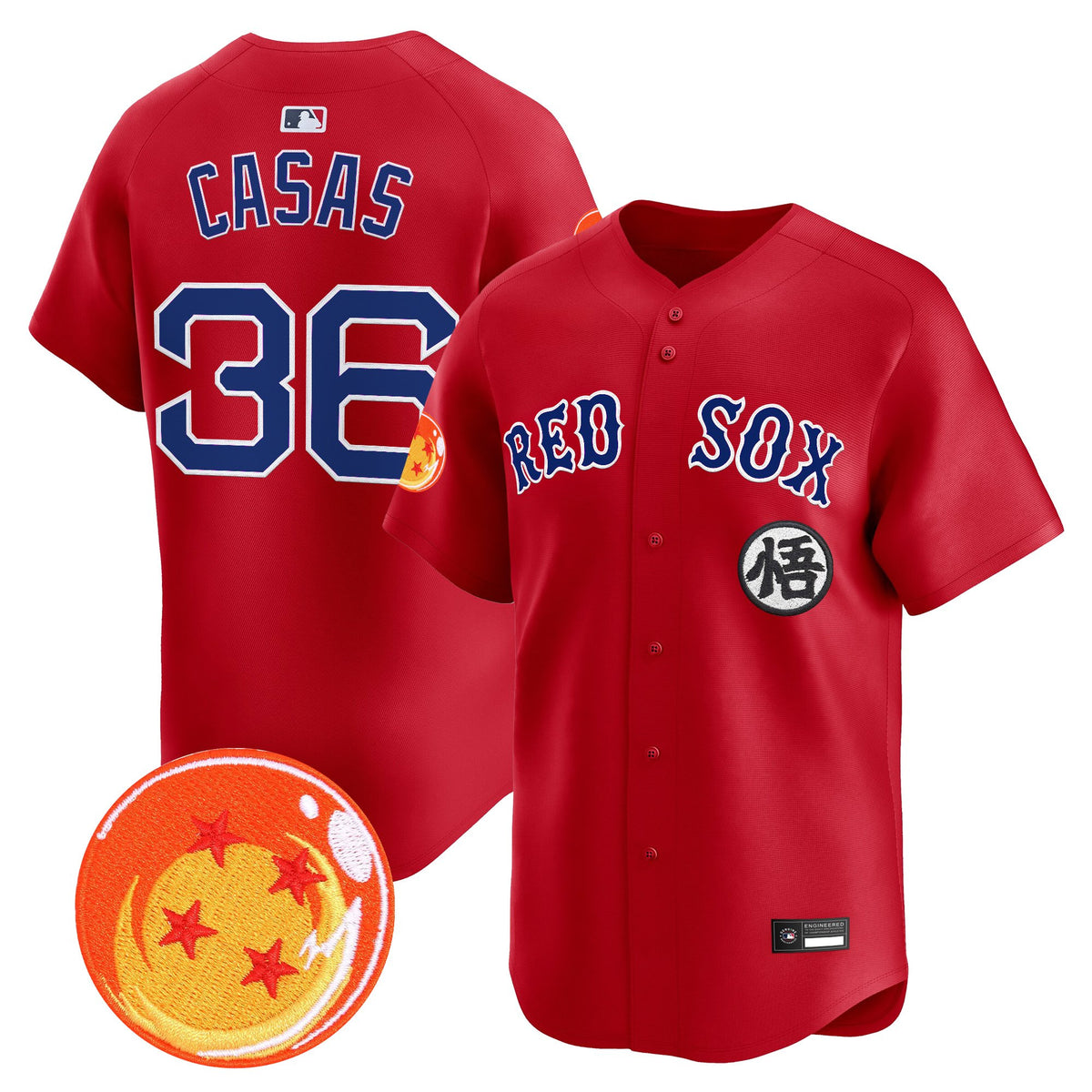 Men's Boston Red Sox x Dragon Ball Vapor Premier Limited Jersey - All Stitched