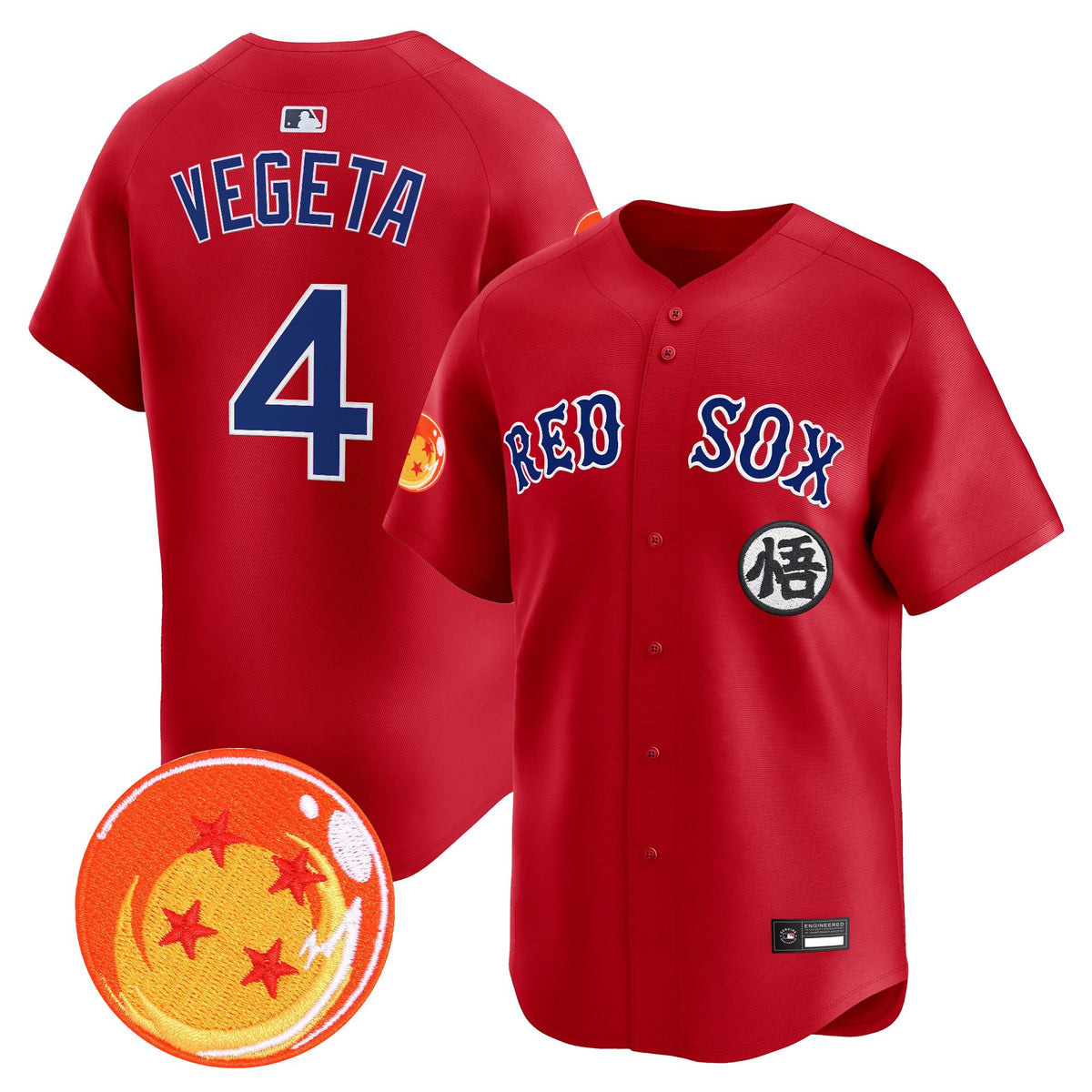 Men's Boston Red Sox x Dragon Ball Vapor Premier Limited Jersey - All Stitched