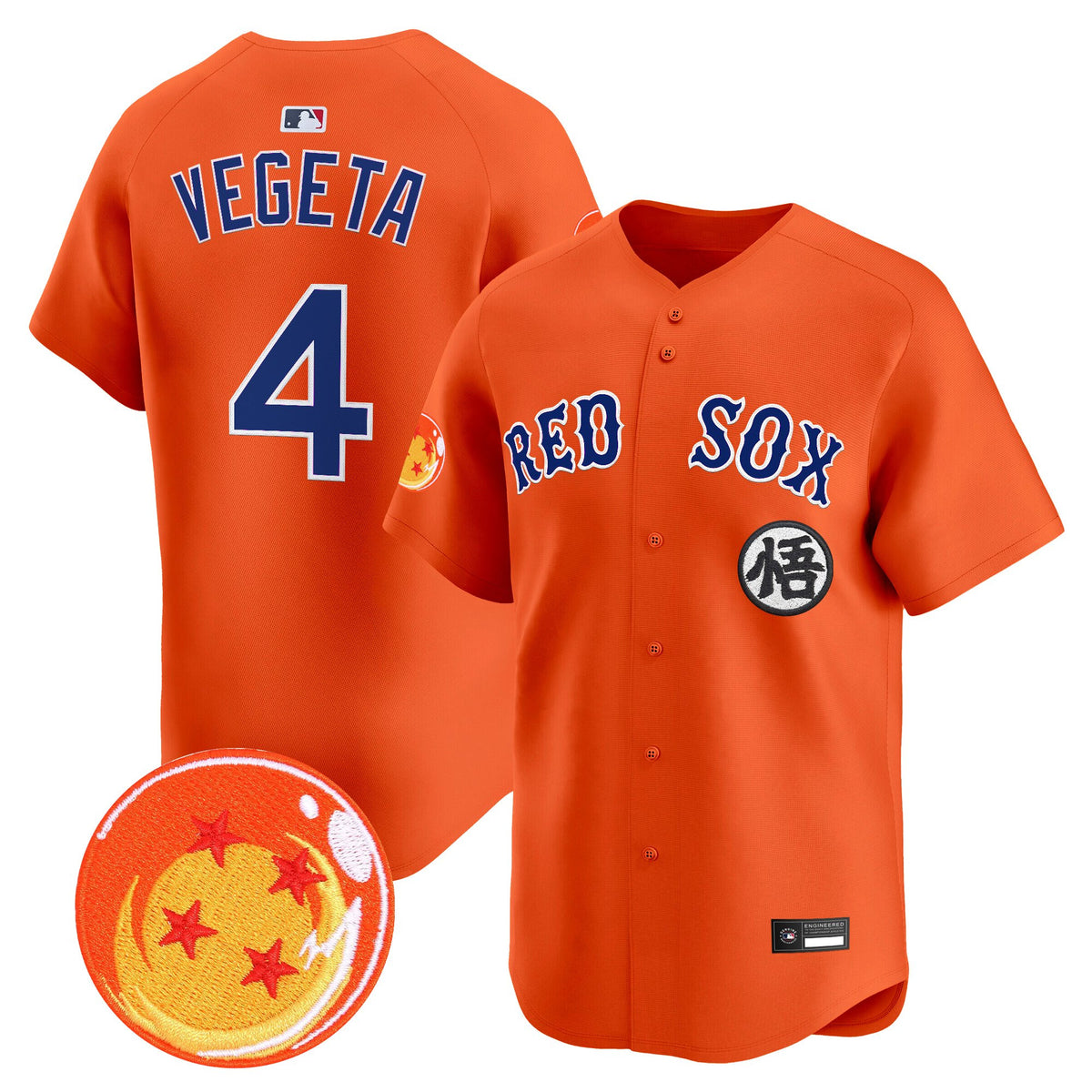 Men's Boston Red Sox x Dragon Ball Vapor Premier Limited Jersey - All Stitched