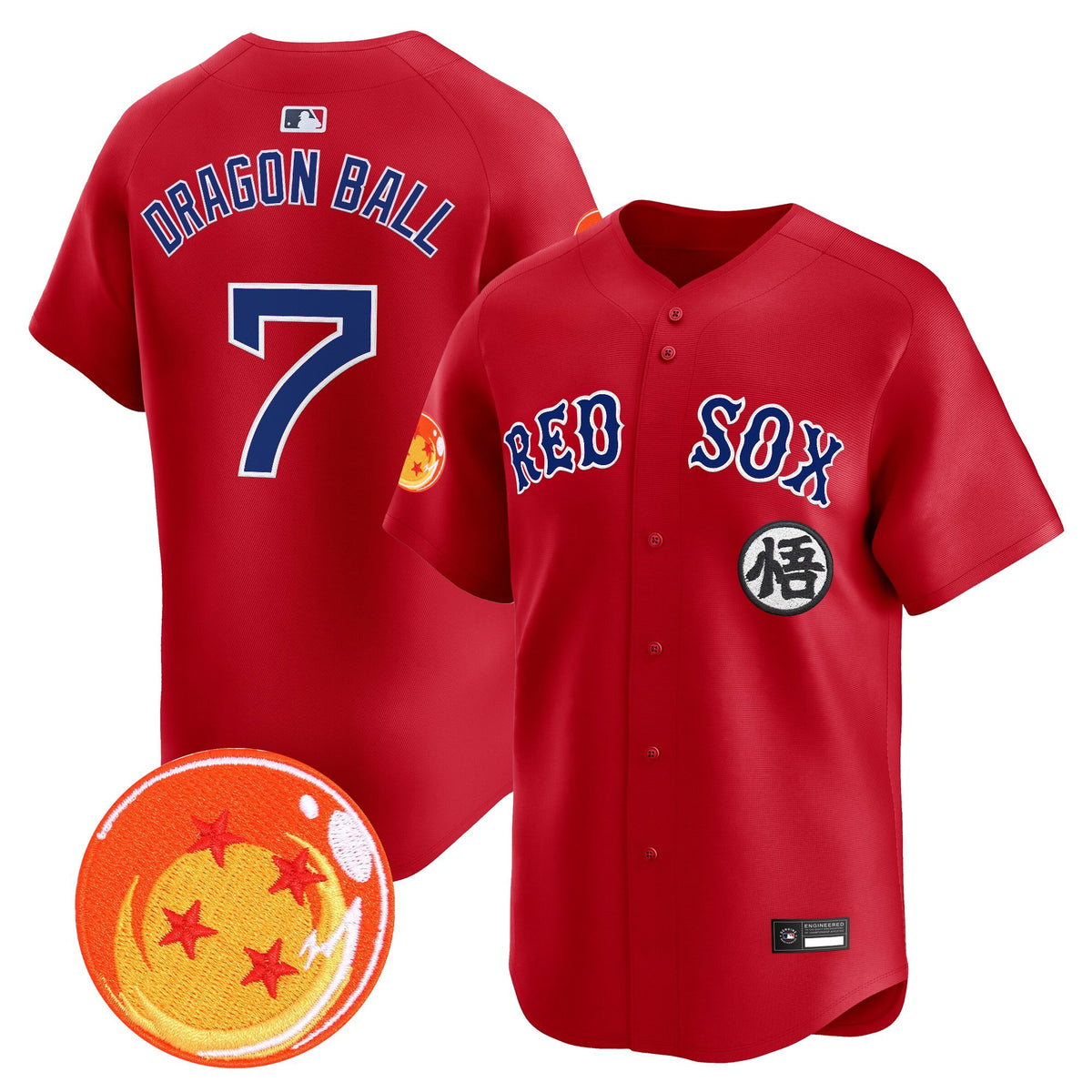 Men's Boston Red Sox x Dragon Ball Vapor Premier Limited Jersey - All Stitched