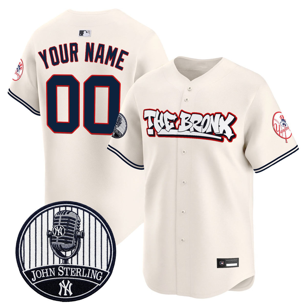 New York Yankees "The Bronx Graffiti" Vapor Premier Limited Custom Jersey - John Sterling Patch - All Stitched