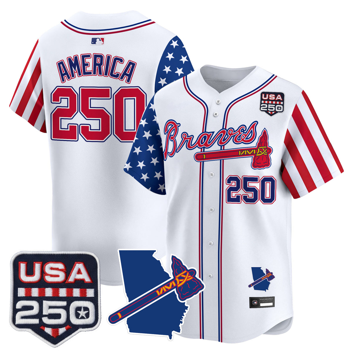Men's Atlanta Braves "America 250 Edition" Vapor Premier Limited Jersey - All Stitched