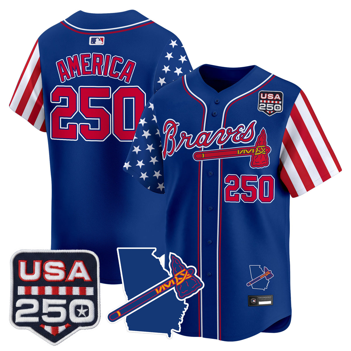 Men's Atlanta Braves "America 250 Edition" Vapor Premier Limited Jersey - All Stitched