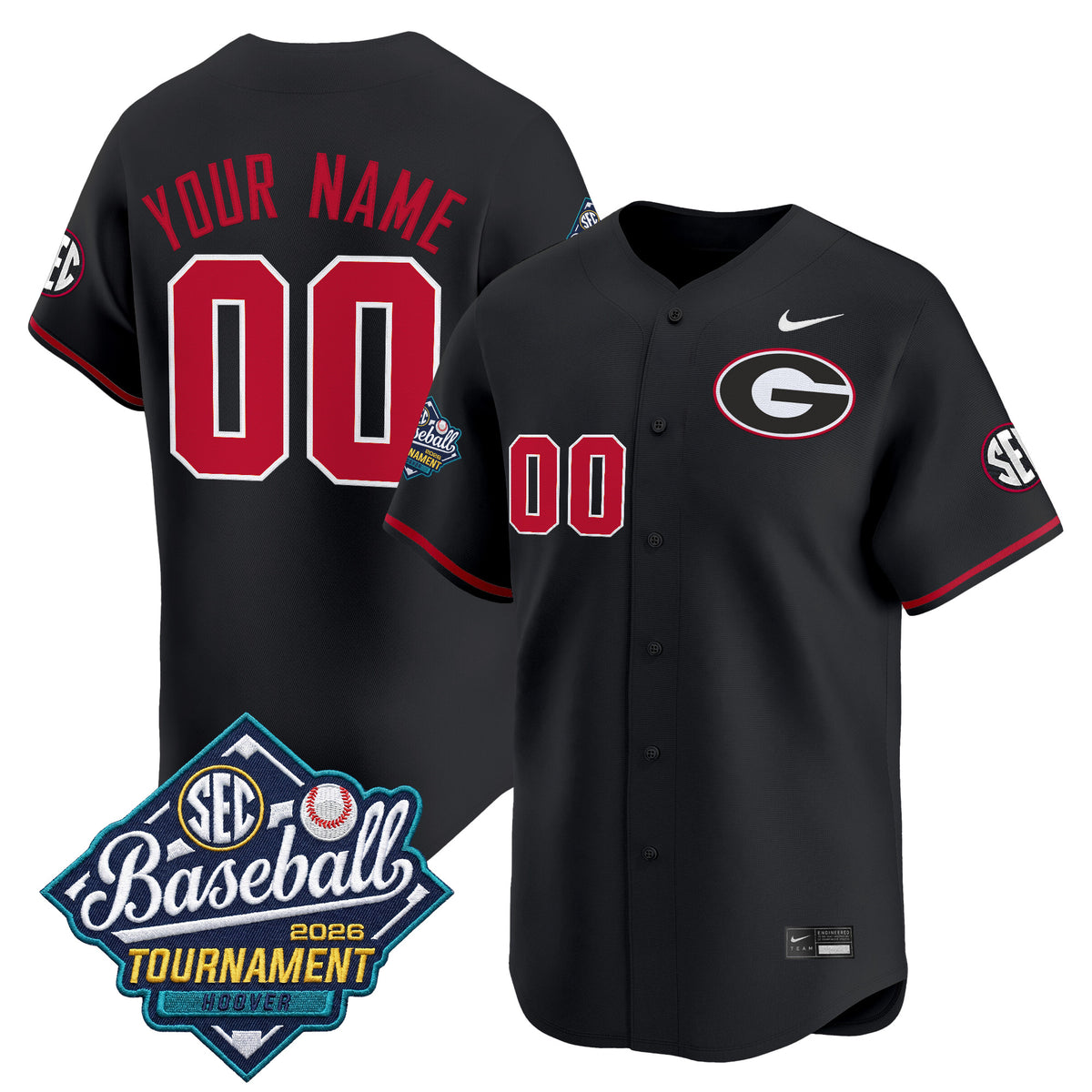 Georgia Bulldogs Baseball Sec Tournament Champions 2026 Vapor Premier Limited Custom Jersey - All Stitched