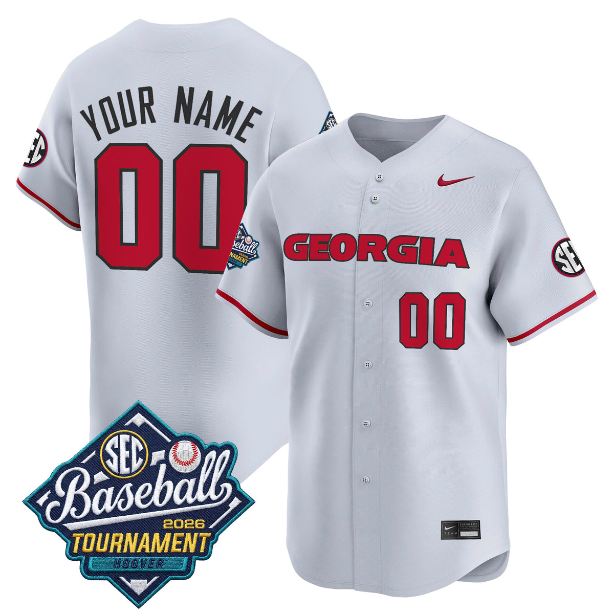 Georgia Bulldogs Baseball Sec Tournament Champions 2026 Vapor Premier Limited Custom Jersey - All Stitched
