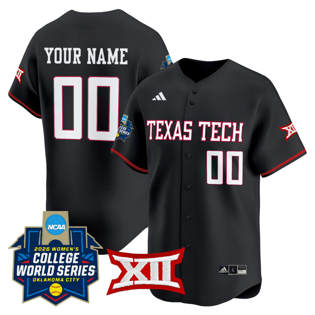 Texas Tech Red Raiders Softball 2026 World Series (WCWS) Vapor Premier Limited Custom Jersey - All Stitched