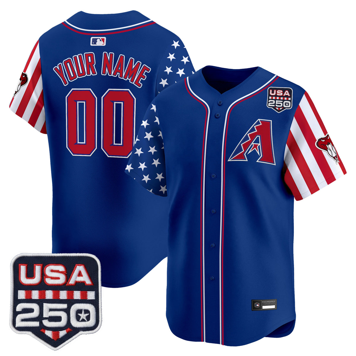 Arizona Diamondbacks "America 250 Edition" Vapor Premier Limited Custom Jersey - All Stitched