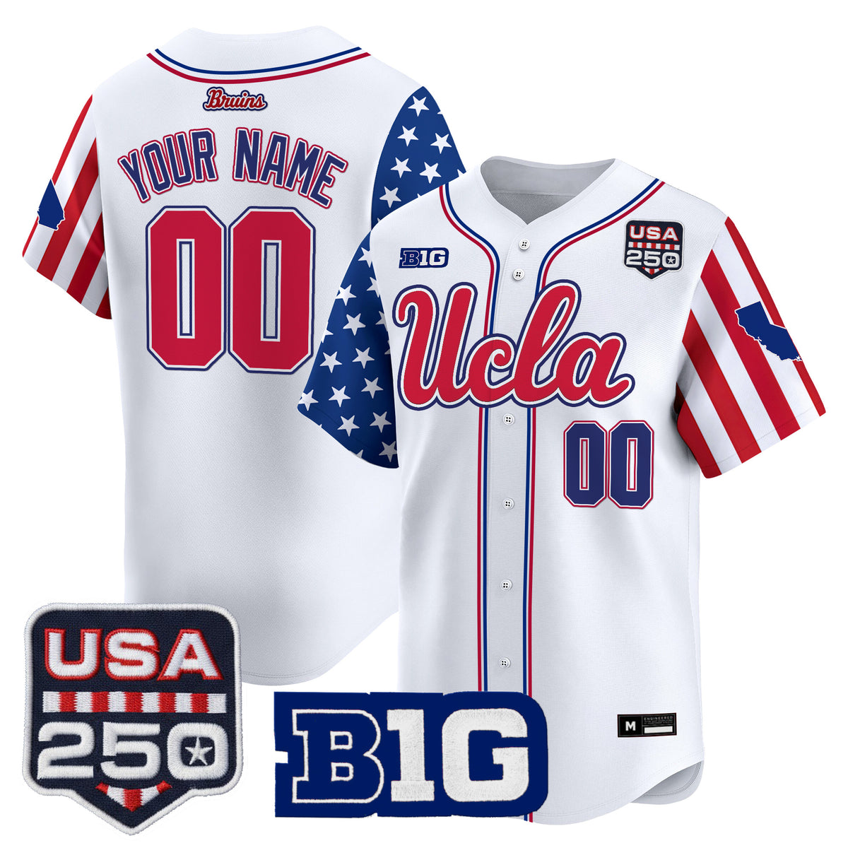 UCLA Bruins "America 250 Edition" Vapor Premier Limited Custom Jersey - All Stitched