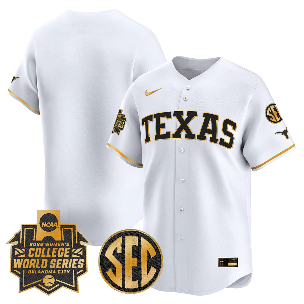 Men's size - Texas Longhorns Softball 2026 World Series (WCWS) Vapor Premier Limited Jersey - All Stitched