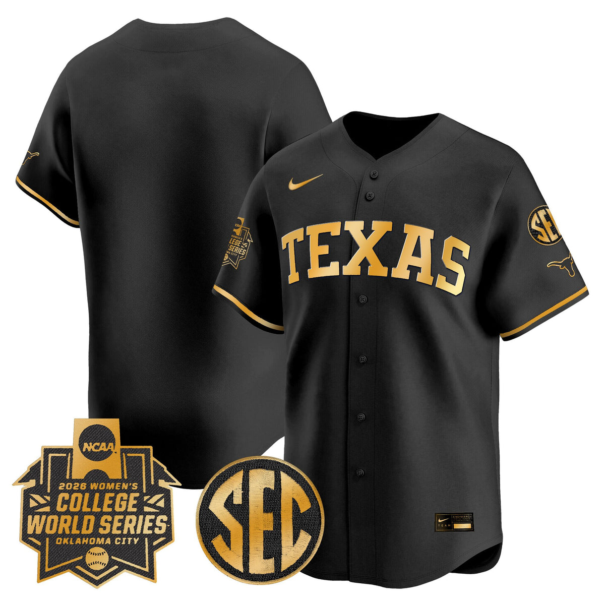 Men's size - Texas Longhorns Softball 2026 World Series (WCWS) Vapor Premier Limited Jersey - All Stitched