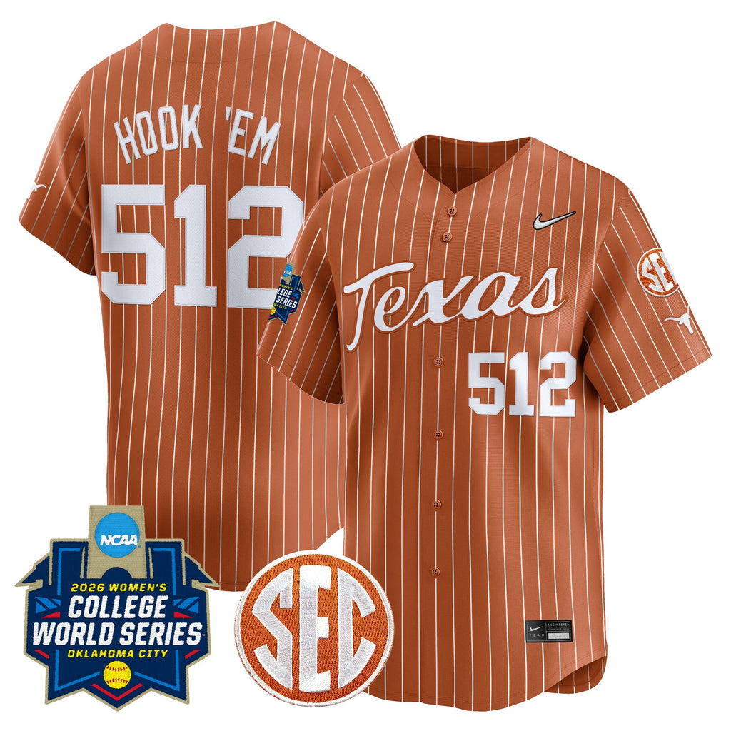 Men's size - Texas Longhorns Softball 2026 World Series (WCWS) Vapor Premier Limited Jersey - All Stitched