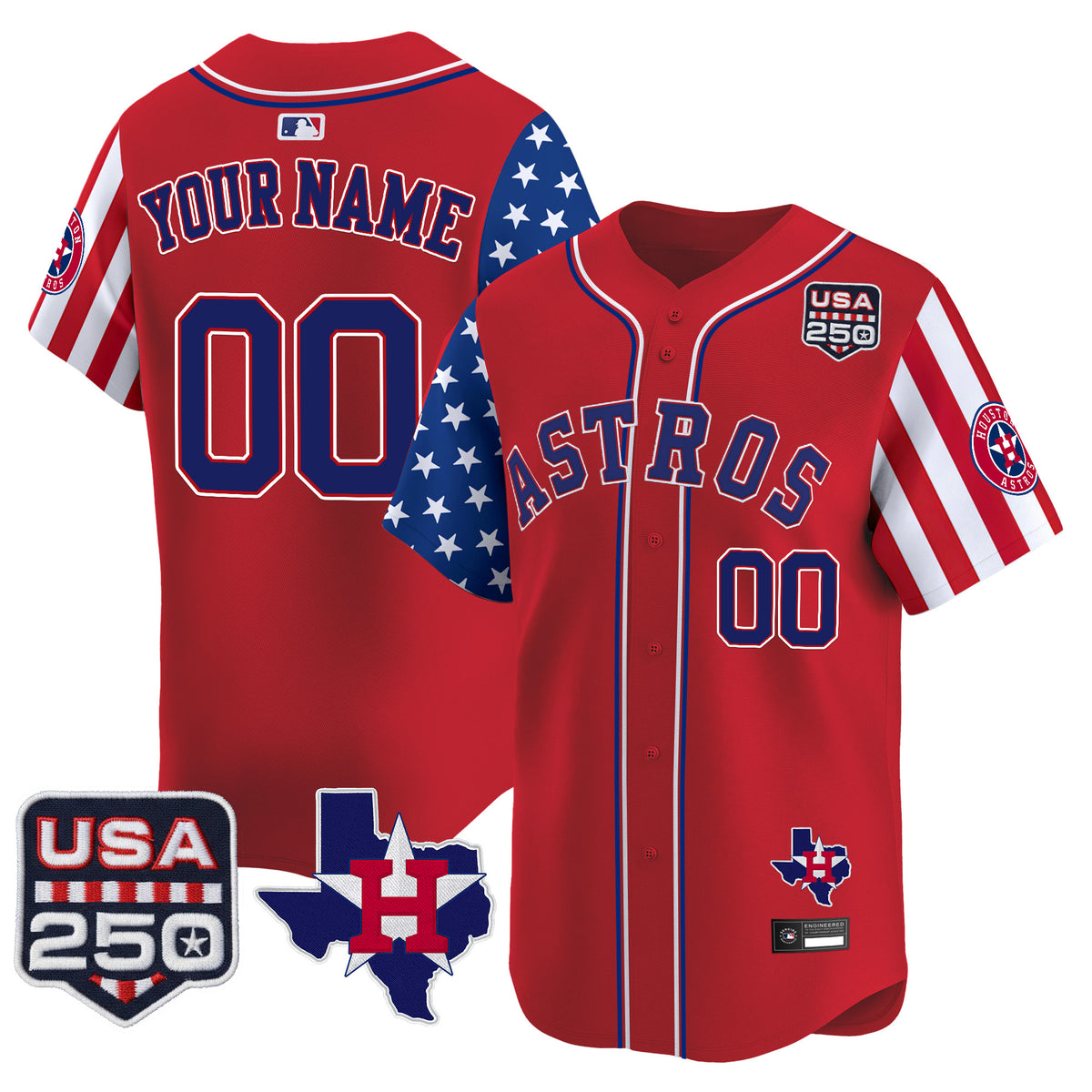 Houston Astros "America 250 Edition" Vapor Premier Limited Custom Jersey - All Stitched