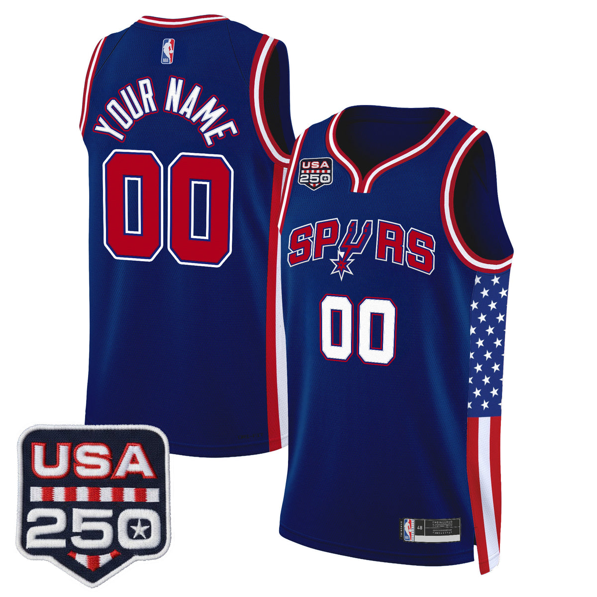 San Antonio Spurs "America 250 Edition" Custom Swingman Jersey - All Stitched