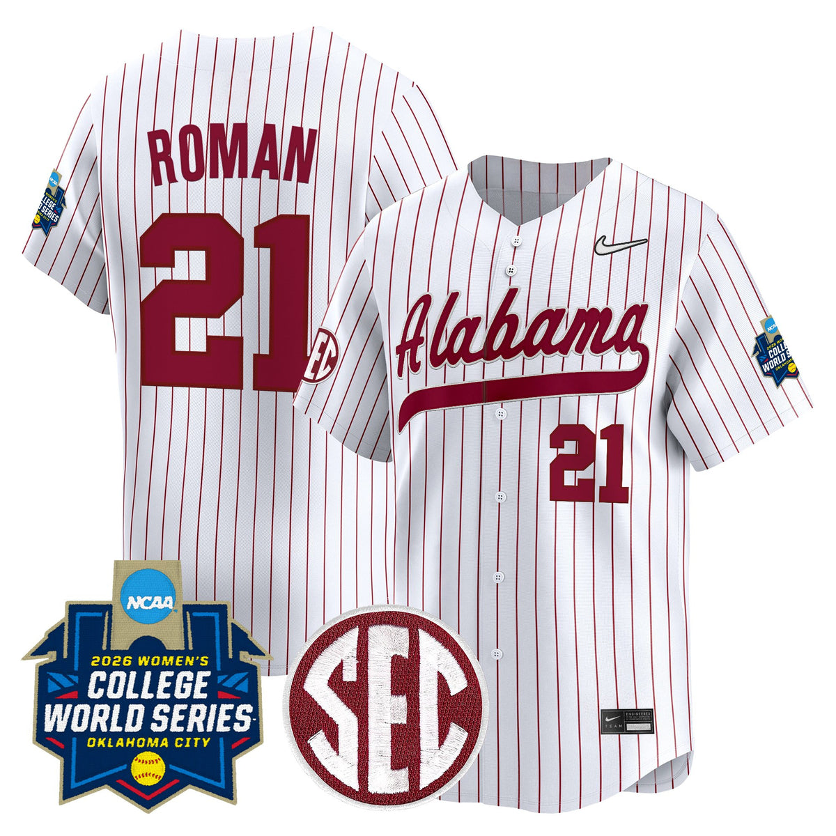 Men's Size - Alabama Softball 2026 World Series (WCWS) Vapor Premier Limited Jersey - All Stitched